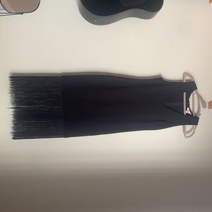 Black fringe cocktail dress